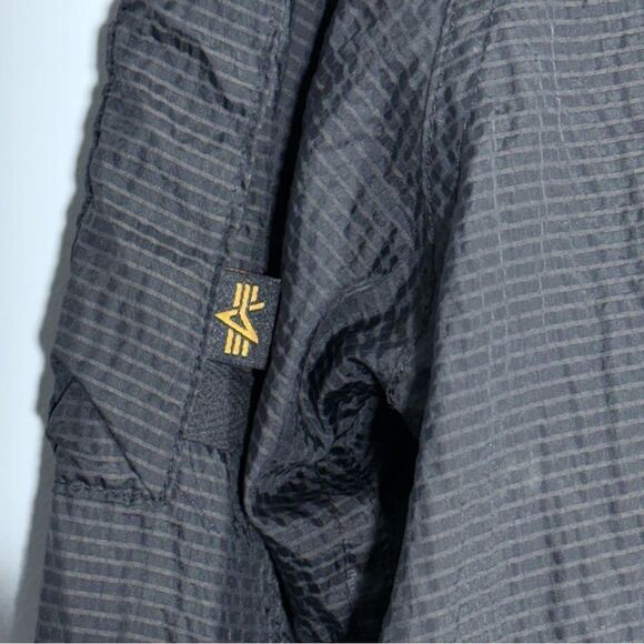 Alpha Industries Parachute Textured Taped Slim Fit Full Zip Utility Jacket L - Picture 12 of 16